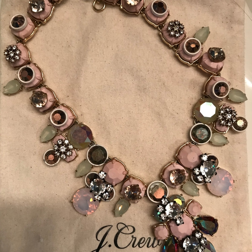 J. Crew Pink and Gold Statement Necklace
